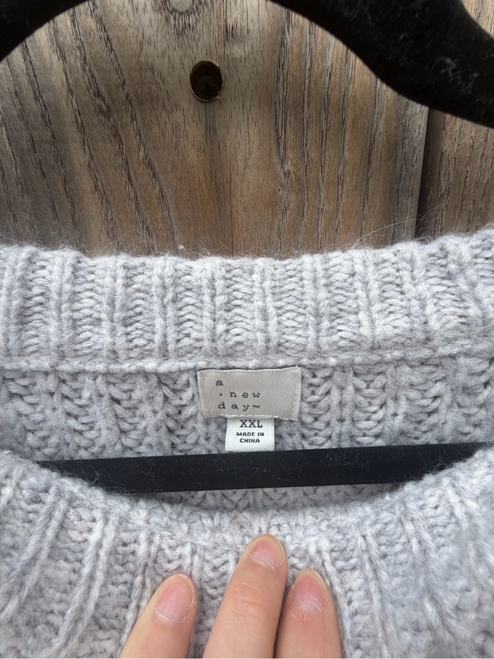 a new day Light Gray Ribbed Crew Neck Sweater